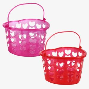 Pink Heart Shaped and Slotted Baskets with Handles, 2-ct. Packs SCBS Exclusive Chochu Bonus