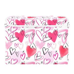 xigua valentine's day storage bins with lids and carrying handle,foldable storage boxes organizer containers baskets cube with cover for home bedroom closet office nursery