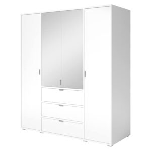 Mod-Arte Shaker 71" Wardrobe Cabinet in White with Glass Door