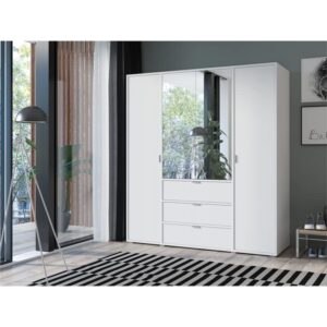 mod-arte shaker 71" wardrobe cabinet in white with glass door