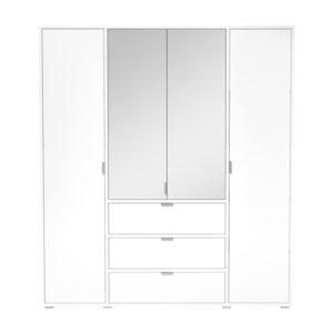 Mod-Arte Shaker 71" Wardrobe Cabinet in White with Glass Door