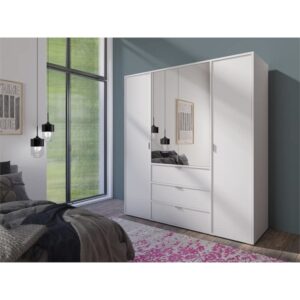 Mod-Arte Shaker 71" Wardrobe Cabinet in White with Glass Door