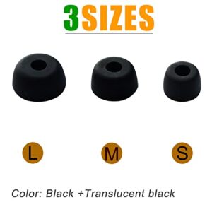 Luckvan 6 Pairs Silicone Ear Tips for Soundcore Liberty Air 2 Pro Ear Tips Replacement Earbuds for JBL Tune 230NC TWS/Anker Soundcore Earbuds, Black