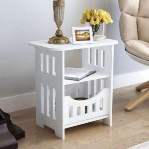 kcompt end table, cute nightstands small tables for small spaces white coffee bedside storageshelf for office, living room, bedroom