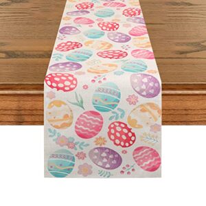 table runner 72 inches long,spring cute eggs holiday kitchen farmhouse dining table runner for home party decor