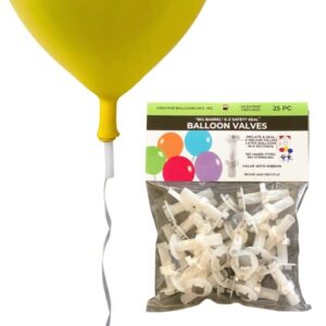 big barrel e-z safety seal balloon valves - quickly seals latex balloons - 25 ct