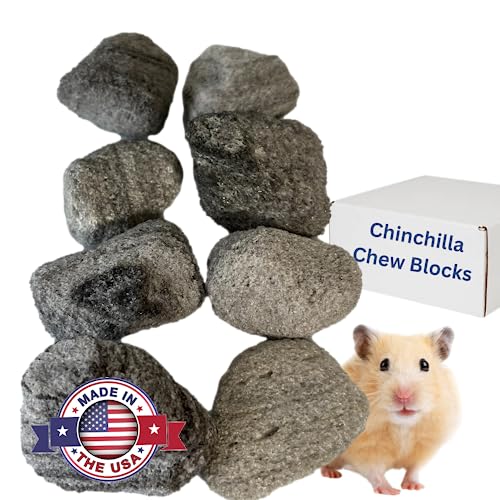 Volcanic Pumice Chinchilla Chew Blocks | Mined in USA | 100% Natural and Genuine | Pumice Stone for Small Animals | by Billy Buckskin Co. | Large Natural Shape | 8 Pack