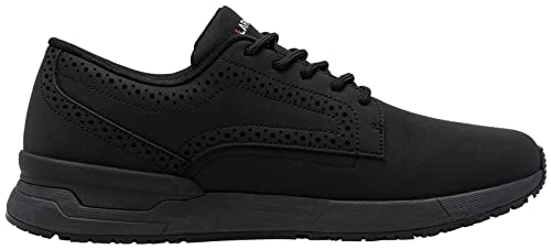 LARNMERN Non Slip Work Shoes for Men Kitchen Chef Slip Resistant Shoe Waterproof Food Service Restaurant Cooking Slip on Sneakers Walking and Casual Comfortable Working Footwear/Black/11