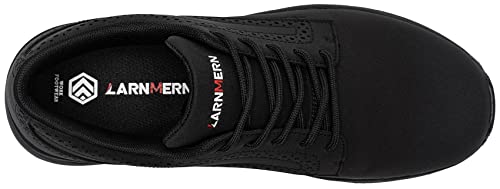 LARNMERN Non Slip Work Shoes for Men Kitchen Chef Slip Resistant Shoe Waterproof Food Service Restaurant Cooking Slip on Sneakers Walking and Casual Comfortable Working Footwear/Black/11