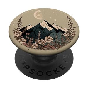 boho chic floral moon mountain popsockets standard popgrip