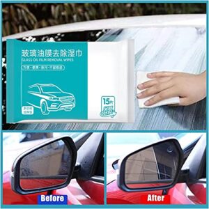 Car Glass Oil Film Removal Wipes, Car Window Glass Oil Film Remover, Oil Film Remover for Car Window, Glass Clear Windshield Cleaner Car Oil Film Remover