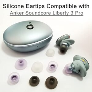 Luckvan Silicone Ear Tips for Soundcore Liberty 3 Pro Tips Replacement Earbuds Tips for Anker Soundcore Liberty 3 Pro Earbuds 6 Pairs LMS Black