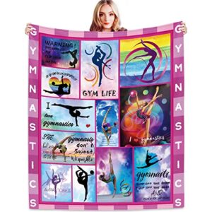 gymnastics gifts for girls - gymnastics lovers kids blanket room decor - gymnastics party decorations, gymnastics birthday party gift gymnast ideas for teens kids daughter granddaughter 50"x40"