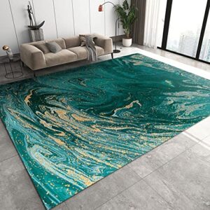 vintage dark green area rug, gradient gold splashing rug for bedroom, cozy durable with non slip backing holiday decoration rugs for living room indoor entry dining room teen outdoor, 6x8ft