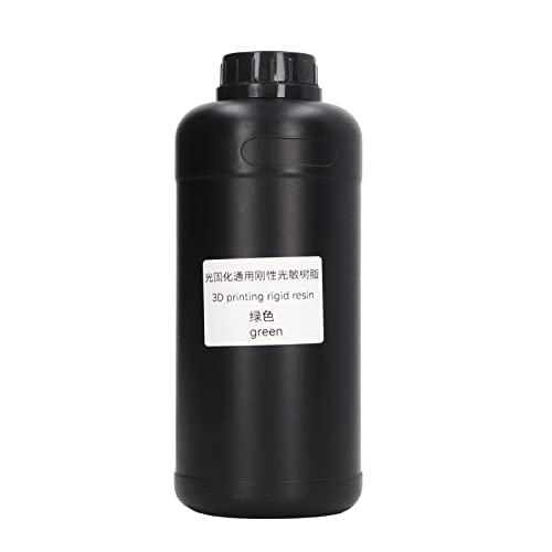 Curing Rigid Resin, Low Shrinkage Easy to 3D Printer Resin 1000ml Good Fluidity with Less Odor for Industrial Parts(Green)