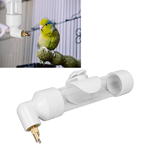 VINGVO Bird Automatic Drinking Device, Bite Pin Spout Bird Drinking Water Bottle Large Capacity Safe for Small Medium Large for Bird Cage Accessories (White)