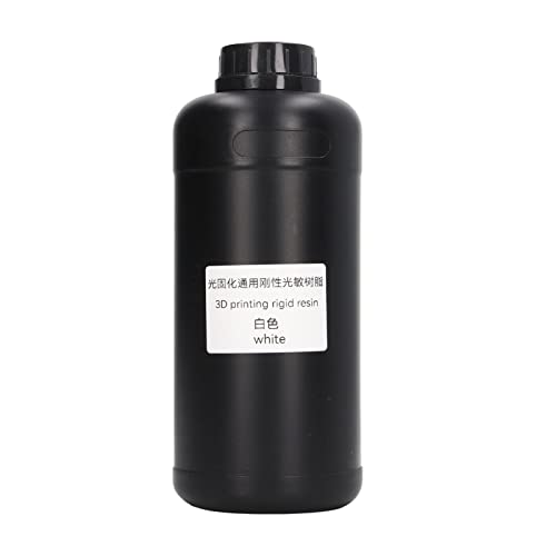 Curing Rigid Resin, 1000ml High Accuracy 3D Printer Resin Low Shrinkage Easy to with Less Odor for Industrial Parts(White)