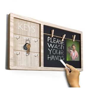 key hooks photo hangers chalkboard wall mounted keychains organizer - bohemian hanging photo note board key racks hanger suitable for entryway, front door, hallway for boho and rustic decor.