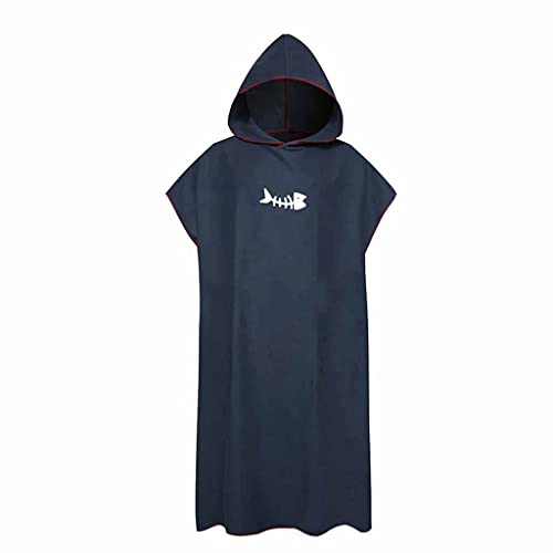 ZHAOLEI Surfing Vacation Adults with Hood Poncho Robe Robe Sunscreen Water Absorb Quick Drying Gift Swimming Wetsuit Changing Outdoor (Color : Gray)