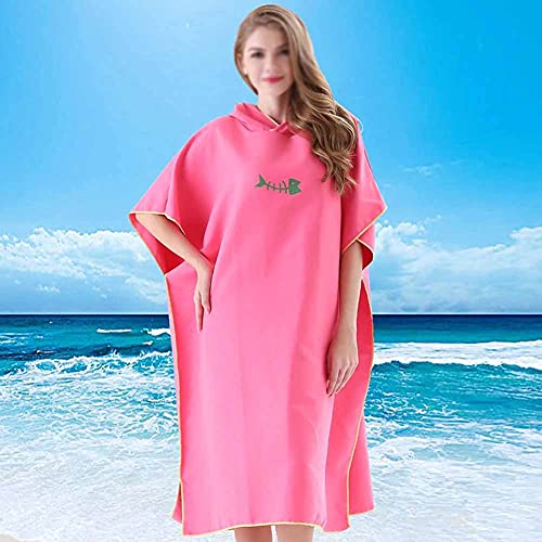 ZHAOLEI Surfing Vacation Adults with Hood Poncho Robe Robe Sunscreen Water Absorb Quick Drying Gift Swimming Wetsuit Changing Outdoor (Color : Gray)