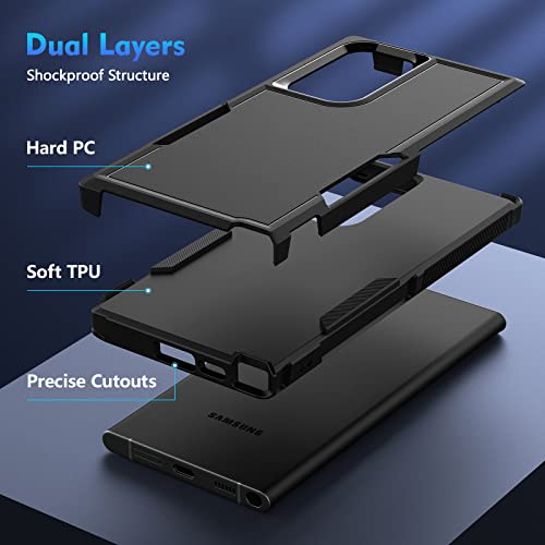 Vipcase for Samsung Galaxy S23 Ultra Case, 𝗗𝘂𝗮𝗹 𝗟𝗮𝘆𝗲𝗿𝘀 Protection S23 Ultra Case, Military Grade Shockproof Galaxy S23 Ultra Case, Heavy Duty Samsung S23 Ultra Case 5G 6.8" 2023 - Black
