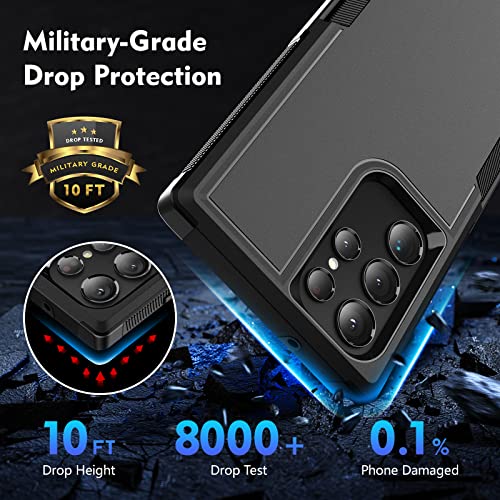 Vipcase for Samsung Galaxy S23 Ultra Case, 𝗗𝘂𝗮𝗹 𝗟𝗮𝘆𝗲𝗿𝘀 Protection S23 Ultra Case, Military Grade Shockproof Galaxy S23 Ultra Case, Heavy Duty Samsung S23 Ultra Case 5G 6.8" 2023 - Black