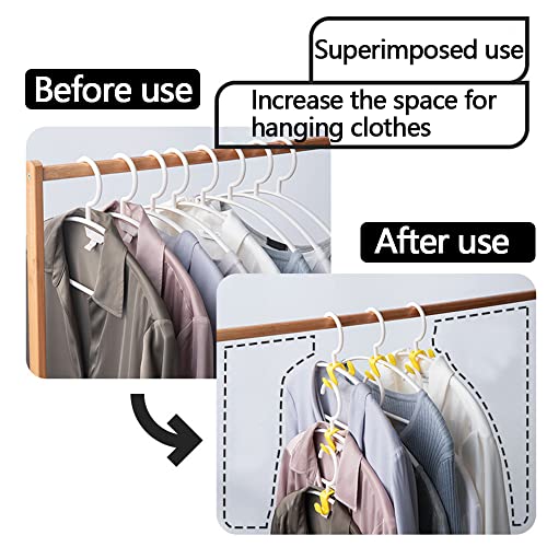 Premium Hanger Hooks, Double-Sided Coat Clothes Hanger Connector Hooks, 40 Value Pack Hanger Extender Clips, Heavy Duty Closet Space Savers and Organizer Closets Hooks Closet Space Hooks 2 Color