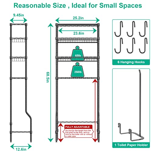 Rolling Utility Cart, Bathroom Organizer, Over The Toilet Storage Shelf