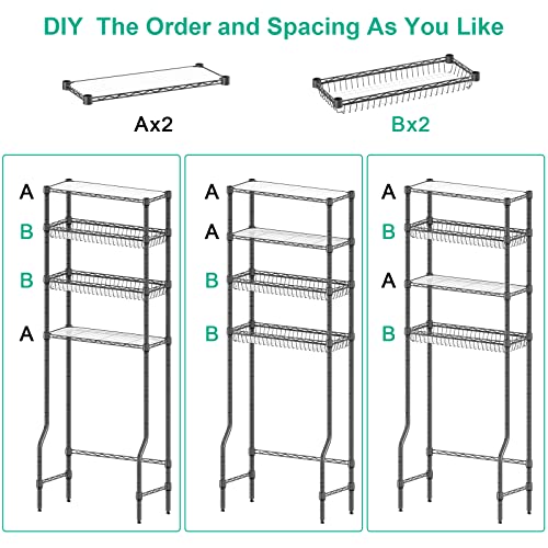 Rolling Utility Cart, Bathroom Organizer, Over The Toilet Storage Shelf