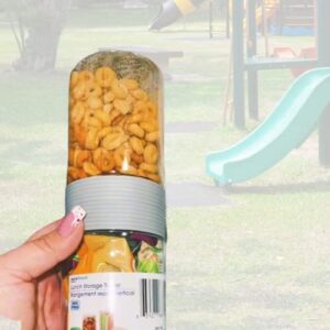 SHILO Lunch Storage Tower Gray, Travel Food Container for Candies Chips Snacks – Set of 2 with Bonus Shilo GDH