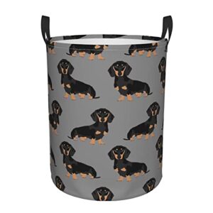 dachshund weiner pet dogs printed laundry baskets, round storage bins, organizers, storage baskets for toys and clothes