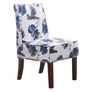 traditional fabric accent chair, drm'scuum modern accent chair for living room soft white velvet with ink paint pattern,comfor seat,sturdy frame and rubber wood legs