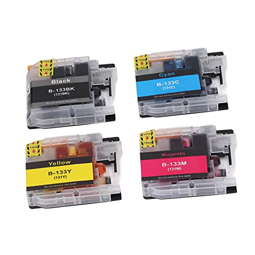 4 Color Disposable Ink Cartridge Stable Chip Printing BK C M Y PP Printer Ink Cartridge Kit No Ink Leak for Factory for Hospital (LC133)