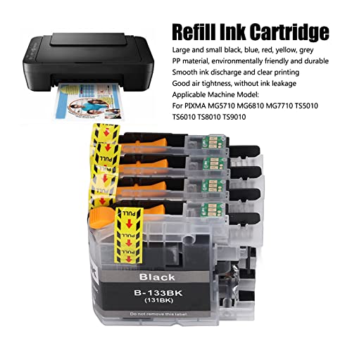 4 Color Disposable Ink Cartridge Stable Chip Printing BK C M Y PP Printer Ink Cartridge Kit No Ink Leak for Factory for Hospital (LC133)