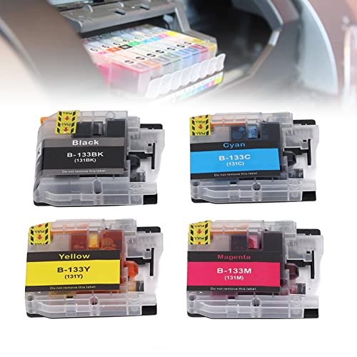 4 Color Disposable Ink Cartridge Stable Chip Printing BK C M Y PP Printer Ink Cartridge Kit No Ink Leak for Factory for Hospital (LC133)