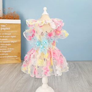 Pet Skirts Dog Clothes Cat Clothing Princess Spring Summer Breathable Wedding Dress Cool Colorful Lace Skirt Pet Clothes