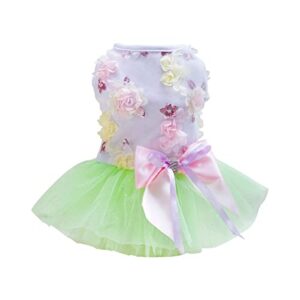 Dog Clothes for Girls Medium Cotton Pet Dress Spring and Summer Pet Clothes Spring Cute Pet Supplies Cotton Peach Dress