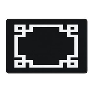 entryway mats black and white greek key square outdoor and indoor rug ,24x16 inch .5x20 inch two size.