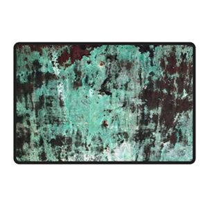 entryway mats rustic cowhide brown teal western country outdoor and indoor rug ,24x16 inch .5x20 inch two size.