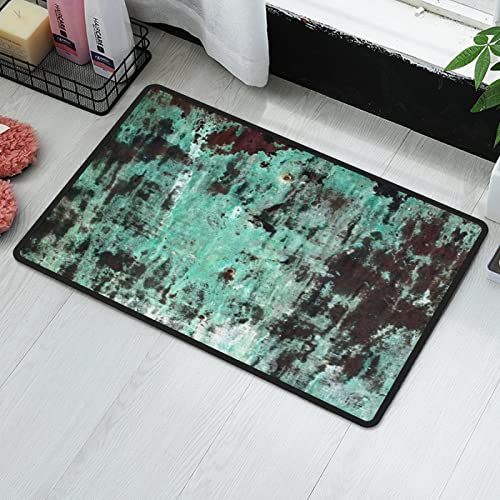 Entryway Mats Rustic Cowhide Brown Teal Western Country Outdoor and Indoor Rug ,24x16 Inch .5x20 Inch Two Size.