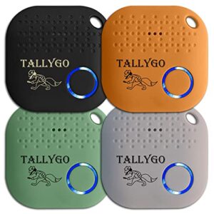 bluetooth asset tracker - key finder, item locator, phone finder, wallet, purse, backpack, luggage, extra batteries, inventory list, asset tracking tags by tallygo (tg_tracker multi-color 4-pack)