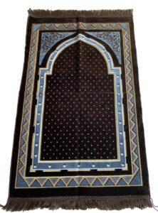 kd islamic prayer rugs, muslim prayer mats, velvet sajjadah, janamaz, islamic gifts (brown)