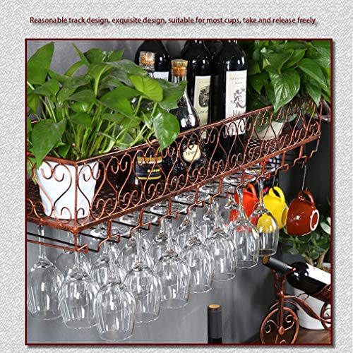 PIBM Stylish Simplicity Wine Shelf European Wrought Iron Hanging Wine Rack, Creative Wall Hanging Wine Rack, Black , 80 cm