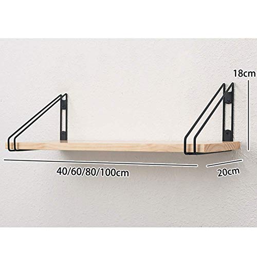 PIBM Stylish Simplicity Shelf Wall Mounted Floating Rack Shelves Solid Wood Metal Bracket Bookshelf Simple Modern Living Room Clothing Store Coffee Shop,5 Sizes, a ,