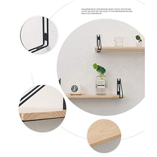 PIBM Stylish Simplicity Shelf Wall Mounted Floating Rack Shelves Solid Wood Metal Bracket Bookshelf Simple Modern Living Room Clothing Store Coffee Shop,5 Sizes, a ,