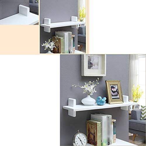 PIBM Stylish Simplicity Shelf Wall Mounted Floating Rack Shelves Background Wall Solid Wood Storage Living Room Length 55Cm / 75Cm,2 Colors Avaliable, White , 75X18cm
