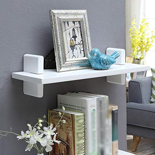 PIBM Stylish Simplicity Shelf Wall Mounted Floating Rack Shelves Background Wall Solid Wood Storage Living Room Length 55Cm / 75Cm,2 Colors Avaliable, White , 75X18cm