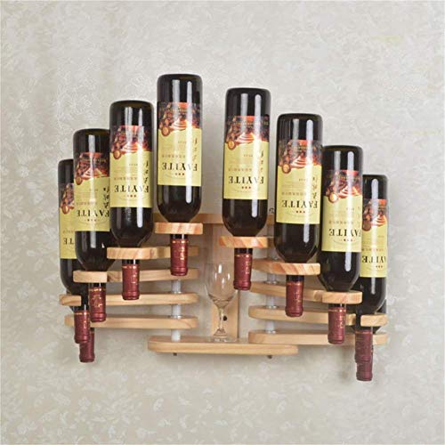 PIBM Stylish Simplicity Wine Shelf Wine Rack Solid Wood Wall Hanging Upside Down Bar Wine Glass Wine Bottle Goblet Rack