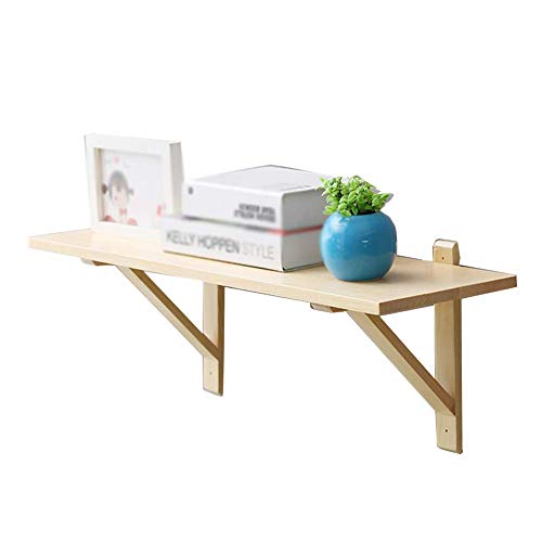 PIBM Stylish Simplicity Shelf Wall Mounted Floating Rack Shelves Tripod Log Bookshelf Bearing Strong Easy to Install,4 Sizes, a , 60x20x1.8 cm