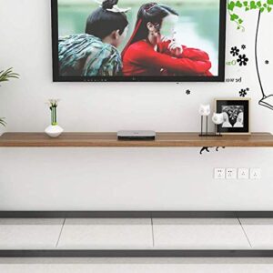 PIBM Stylish Simplicity Shelf Wall Mounted Floating Rack Shelves Solid Wood Simple Durable Wear Resistant Multifunction Living Room Set Top Box,4 Sizes, a , 60x23.5x2.5cm